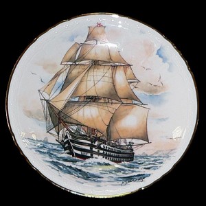 Настенная тарелка "Старые корабли"